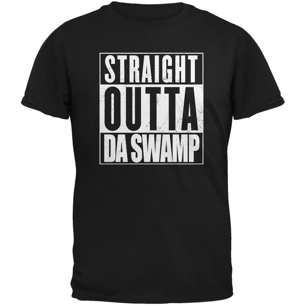 Straight Outta Da Swamp Black Adult T-Shirt Men's T-Shirts Old Glory 2XL Black 