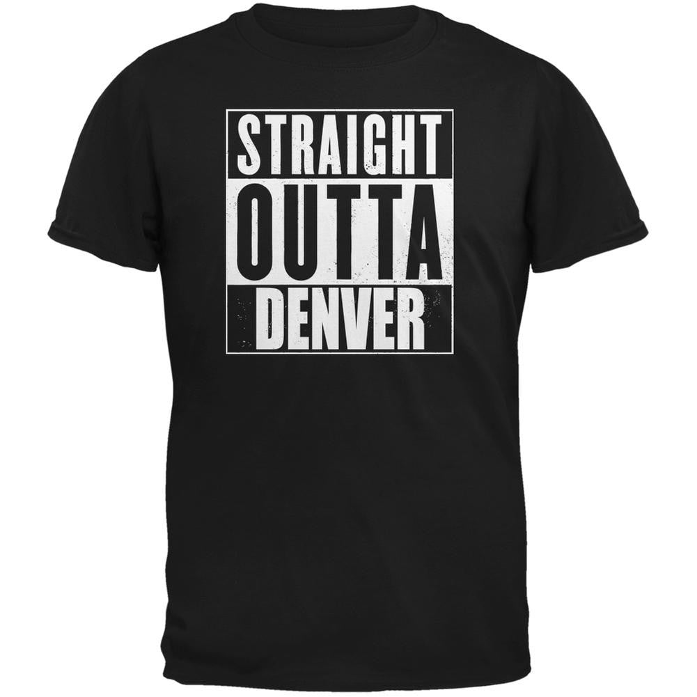 Straight Outta Denver Black Adult T-Shirt Men's T-Shirts Old Glory 2XL Black 
