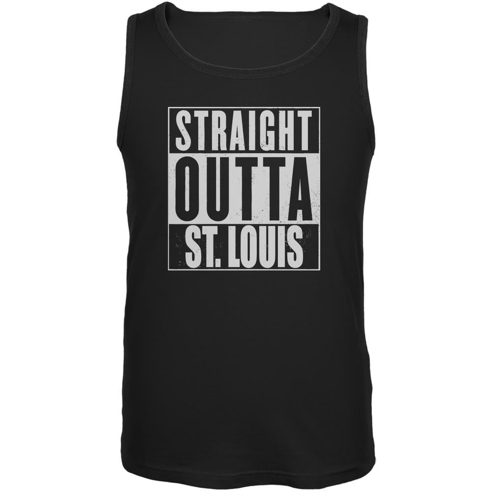 Straight Outta St. Louis Black Adult Tank Top Men's Tank Tops Old Glory 2XL Black 