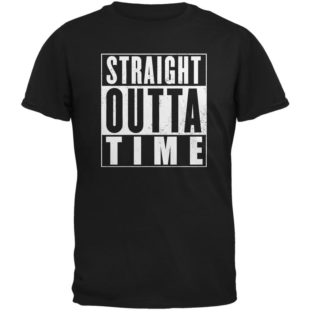 Straight Outta Time Black Adult T-Shirt Men's T-Shirts Old Glory 2XL Black 