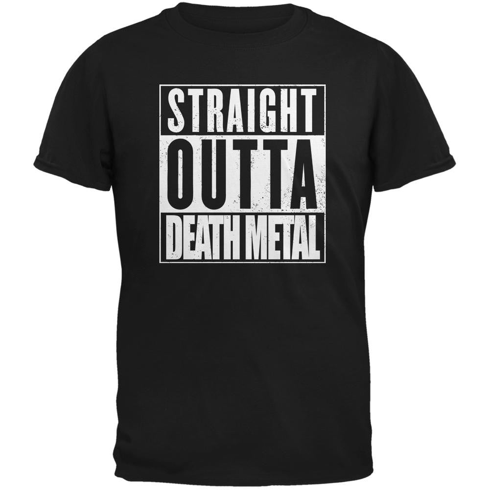 Straight Outta Death Metal Black Adult T-Shirt Men's T-Shirts Old Glory 2XL Black 