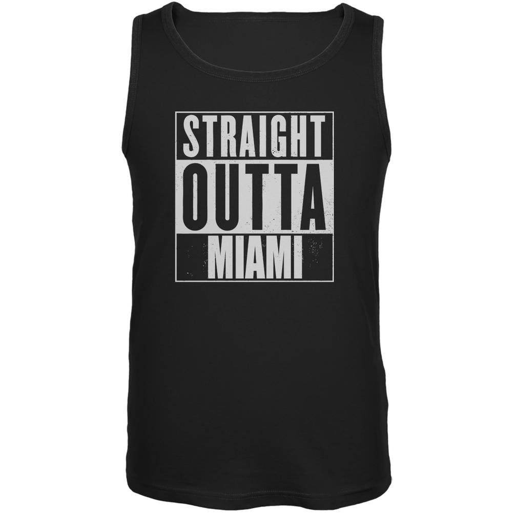 Straight Outta Miami Black Adult Tank Top Men's Tank Tops Old Glory 2XL Black 