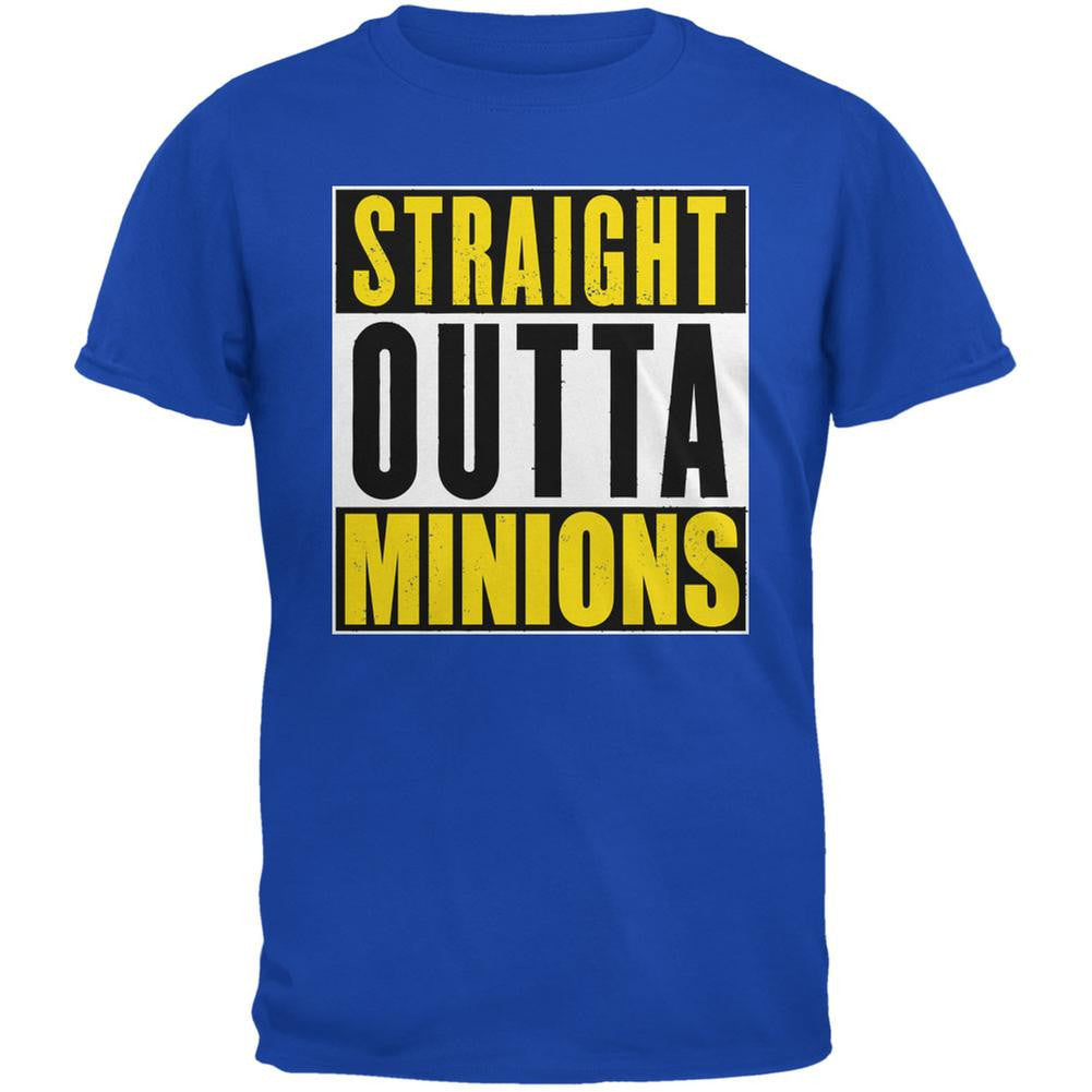 Straight Outta Minions Royal Adult T-Shirt Men's T-Shirts Old Glory 2XL Blue 