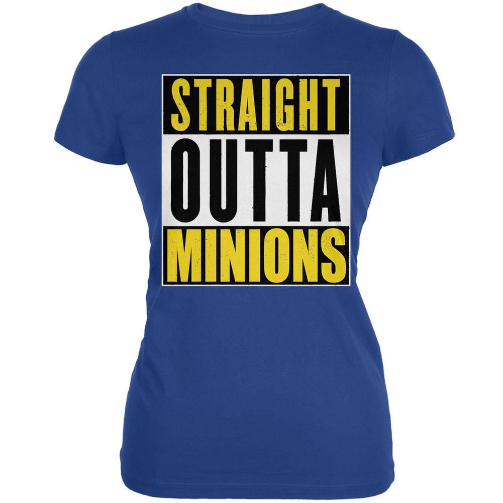 Straight Outta Minions Royal Juniors Soft T-Shirt Juniors T-Shirts Despicable Me 2XL Blue 