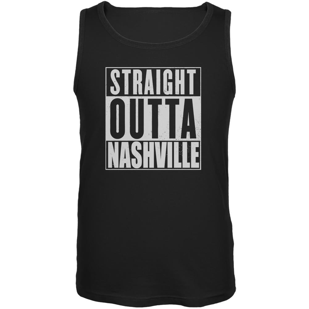 Straight Outta Nashville Black Adult Tank Top Men's Tank Tops Old Glory 2XL Black 