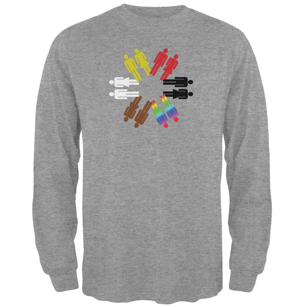 Everybody Matters Heather Grey Adult Long Sleeve T-Shirt Men's Long Sleeves Old Glory 2XL Grey 