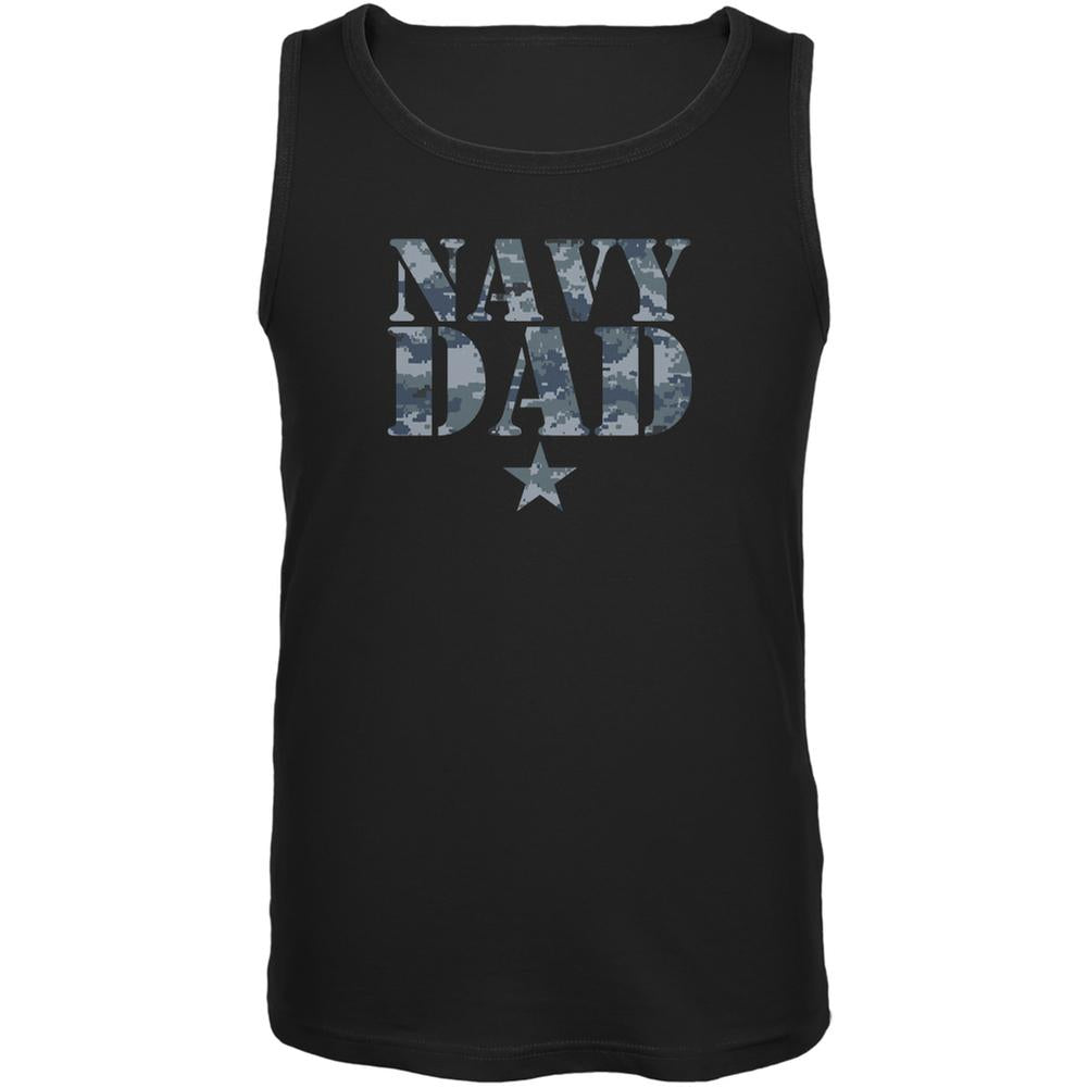 Navy Dad Black Adult Tank Top Men's Tank Tops Old Glory 2XL Black 