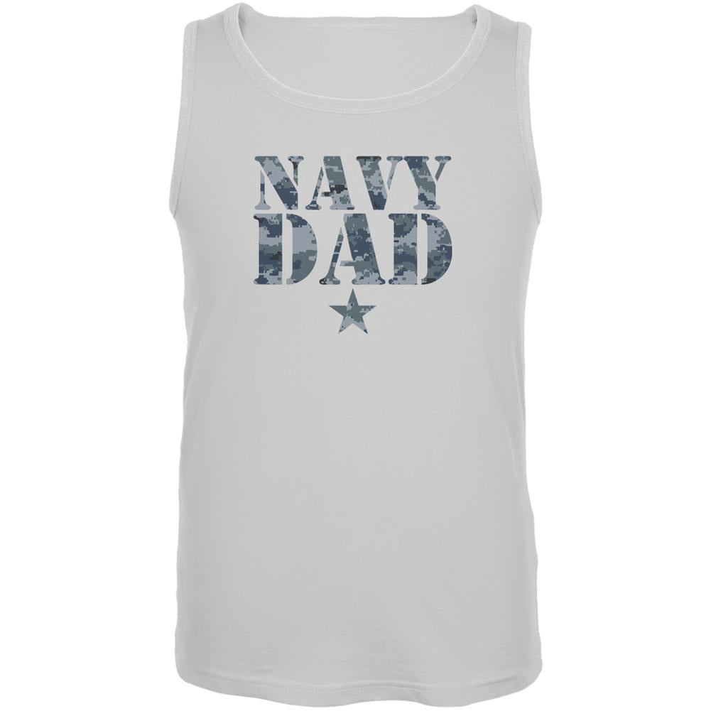 Navy Dad White Adult Tank Top Men's Tank Tops Old Glory 2XL White 