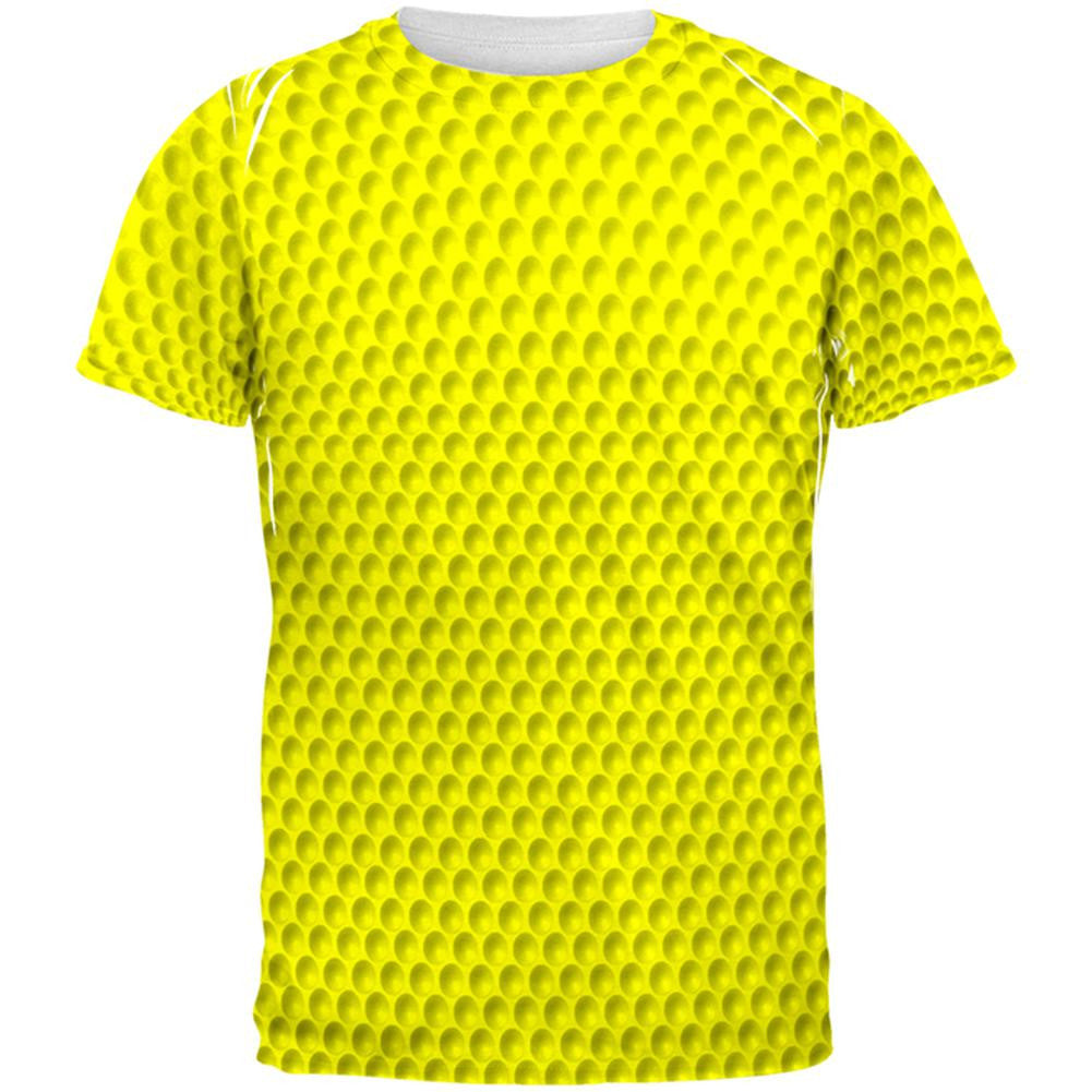 Halloween Golf Ball Costume Yellow All Over Adult T-Shirt Men's T-Shirts Old Glory 2XL White 