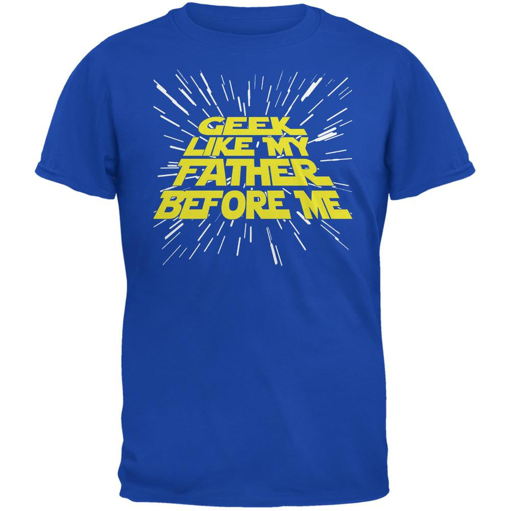 Geek Like My Father Royal Adult T-Shirt Men's T-Shirts Old Glory 2XL Blue 