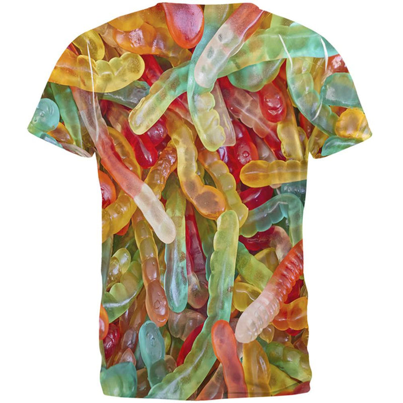 Gummy Worms All Over Adult T-Shirt Men's T-Shirts Old Glory   