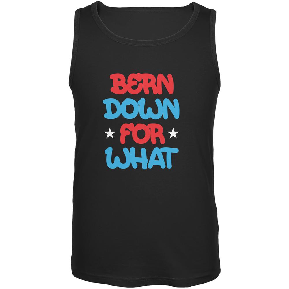 Election 2016 Sanders Bern Down For What Black Adult Tank Top Men's Tank Tops Old Glory 2XL Black 