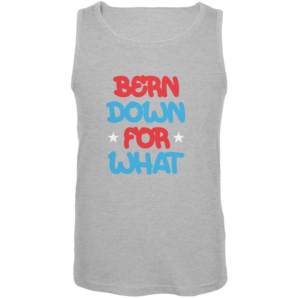 Election 2016 Sanders Bern Down For What Heather Grey Adult Tank Top Men's T-Shirts Old Glory 2XL Grey 