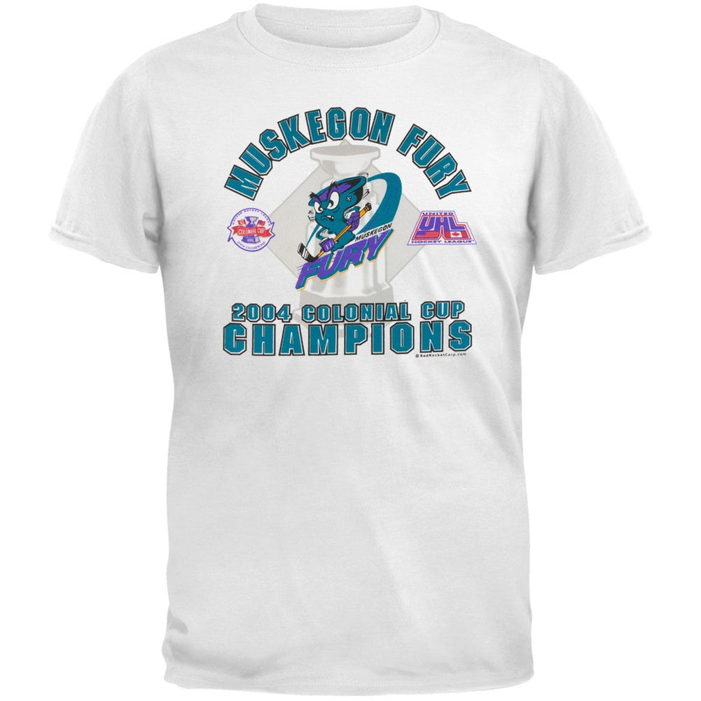 Muskegon Fury - 2004 Championship White Youth T-Shirt Youth T-Shirts Muskegon Fury   