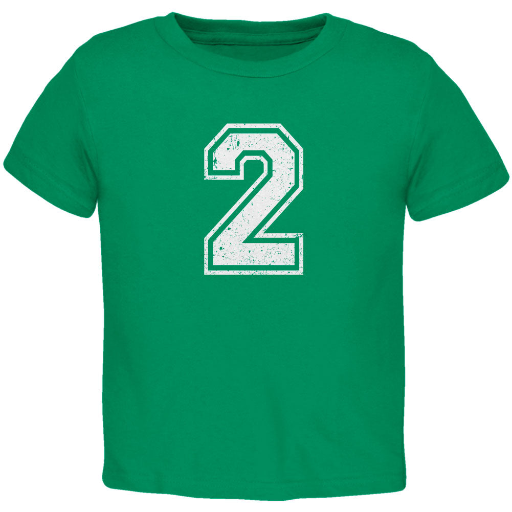 Birthday Kid Jersey 2 2nd Second Kelly Green Toddler T-Shirt Toddler T-Shirts Old Glory 2T Green 