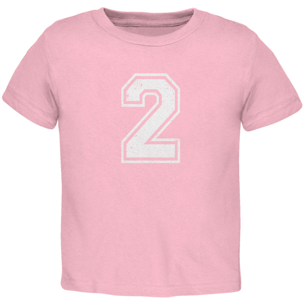 Birthday Kid Jersey 2 2nd Second Light Pink Toddler T-Shirt Toddler T-Shirts Old Glory 2T Pink 