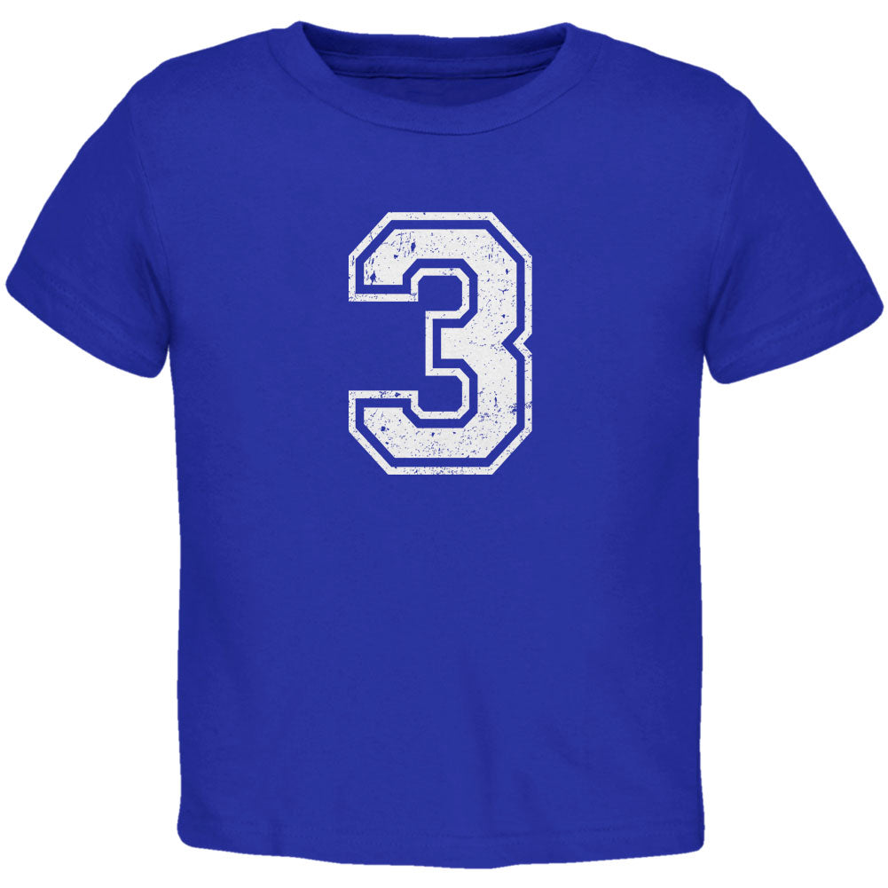 Birthday Kid Jersey 3 3rd Third Royal Toddler T-Shirt Toddler T-Shirts Old Glory 2T Blue 