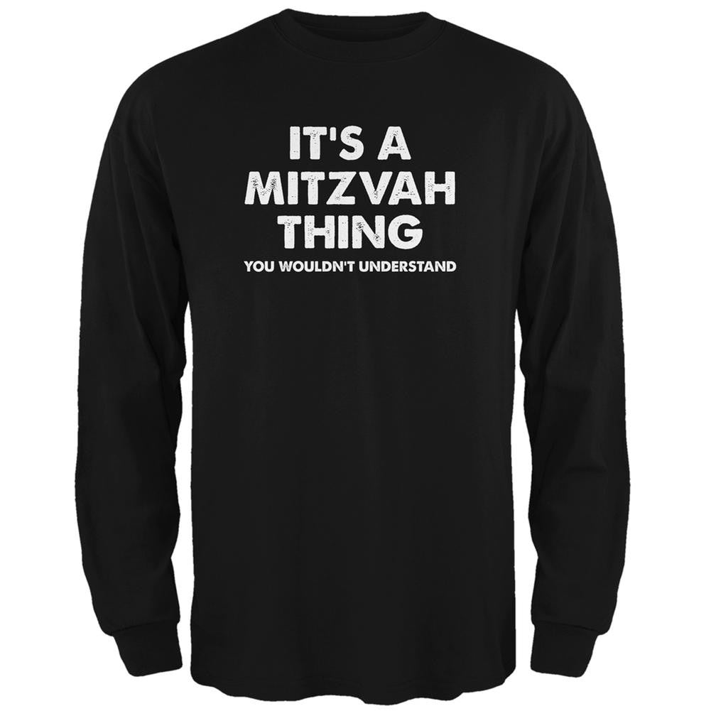 It's A Mitzvah Thing Black Adult Long Sleeve T-Shirt Men's Long Sleeves Old Glory 2XL Black 