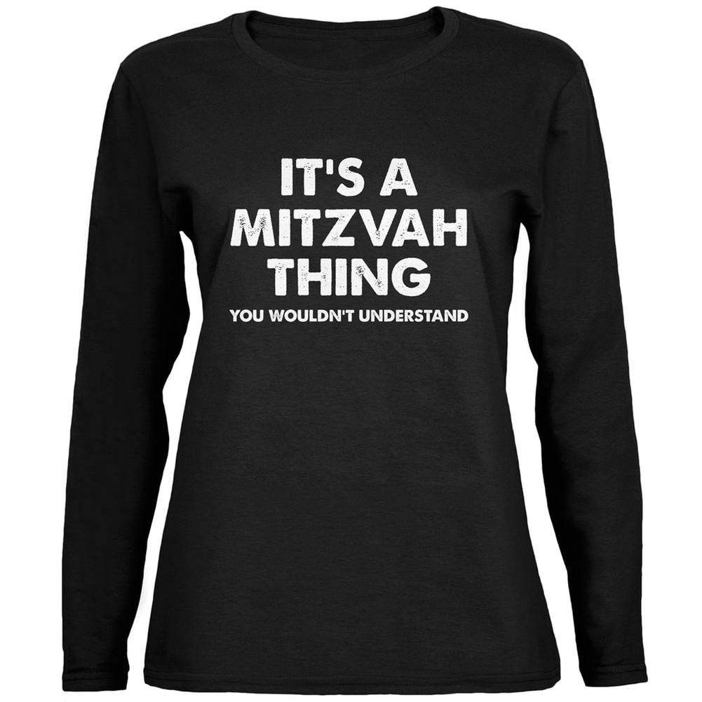 It's A Mitzvah Thing Black Womens Long Sleeve T-Shirt Women's Long Sleeves Old Glory 2XL Black 