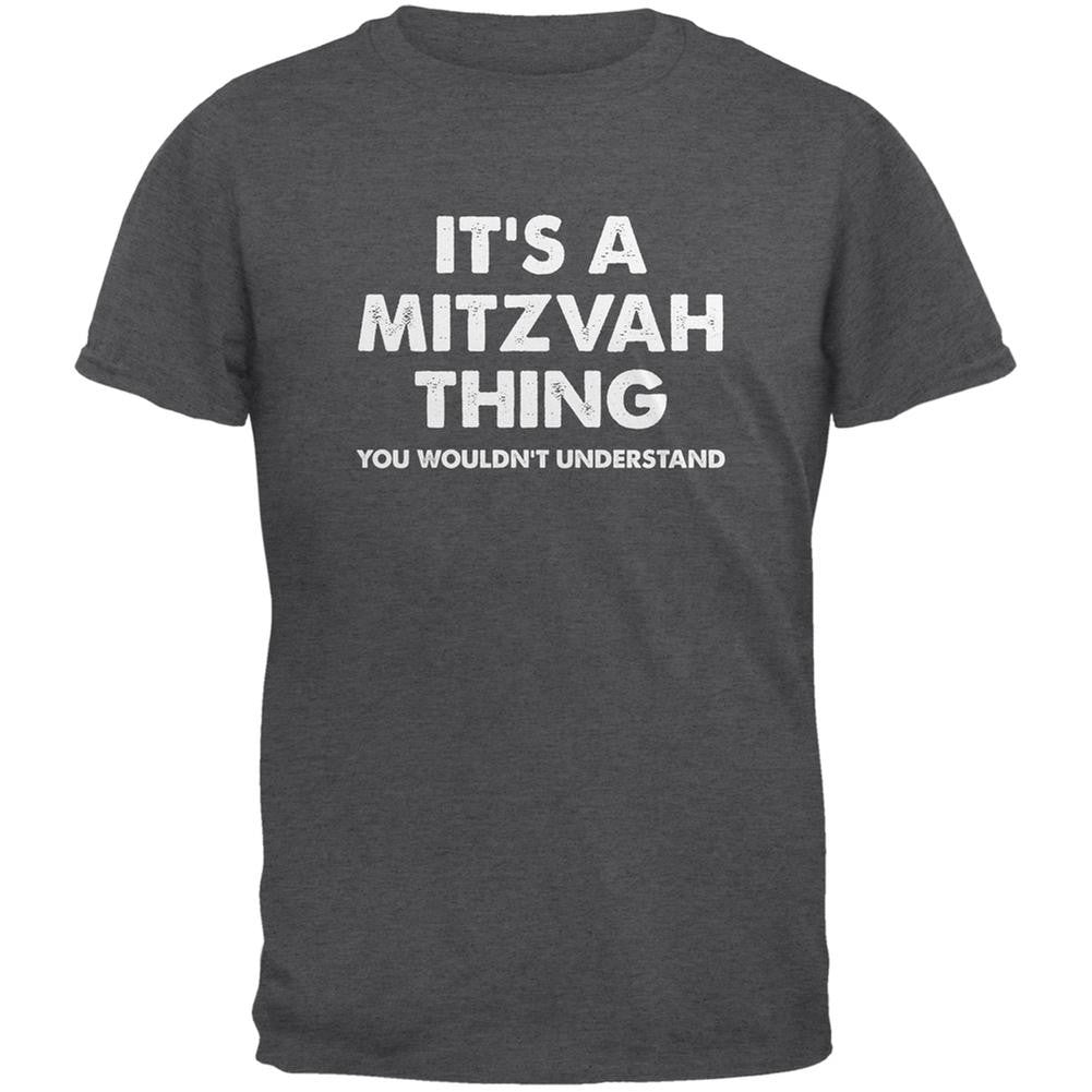 It's A Mitzvah Thing Dark Heather Adult T-Shirt Men's T-Shirts Old Glory 2XL Grey 