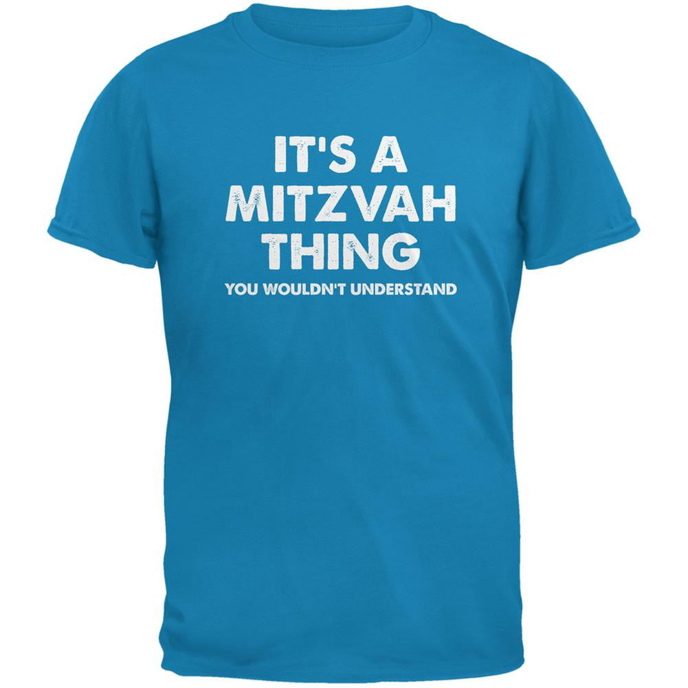 It's A Mitzvah Thing Sapphire Blue Adult T-Shirt Men's T-Shirts Old Glory 2XL Blue 