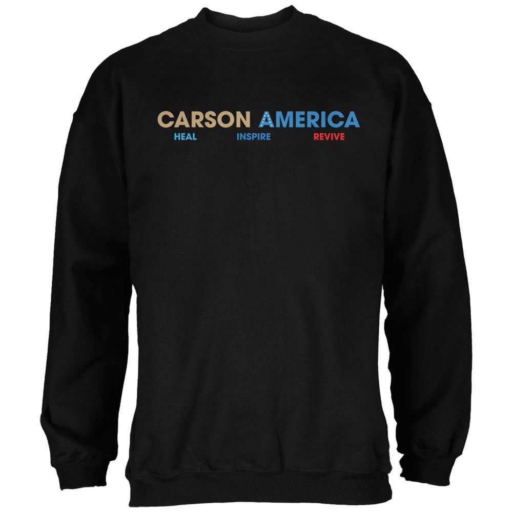 Election 2016 Ben Carson Heal Inspire Revive Black Adult Sweatshirt Men's Sweatshirts Old Glory 2XL Black 