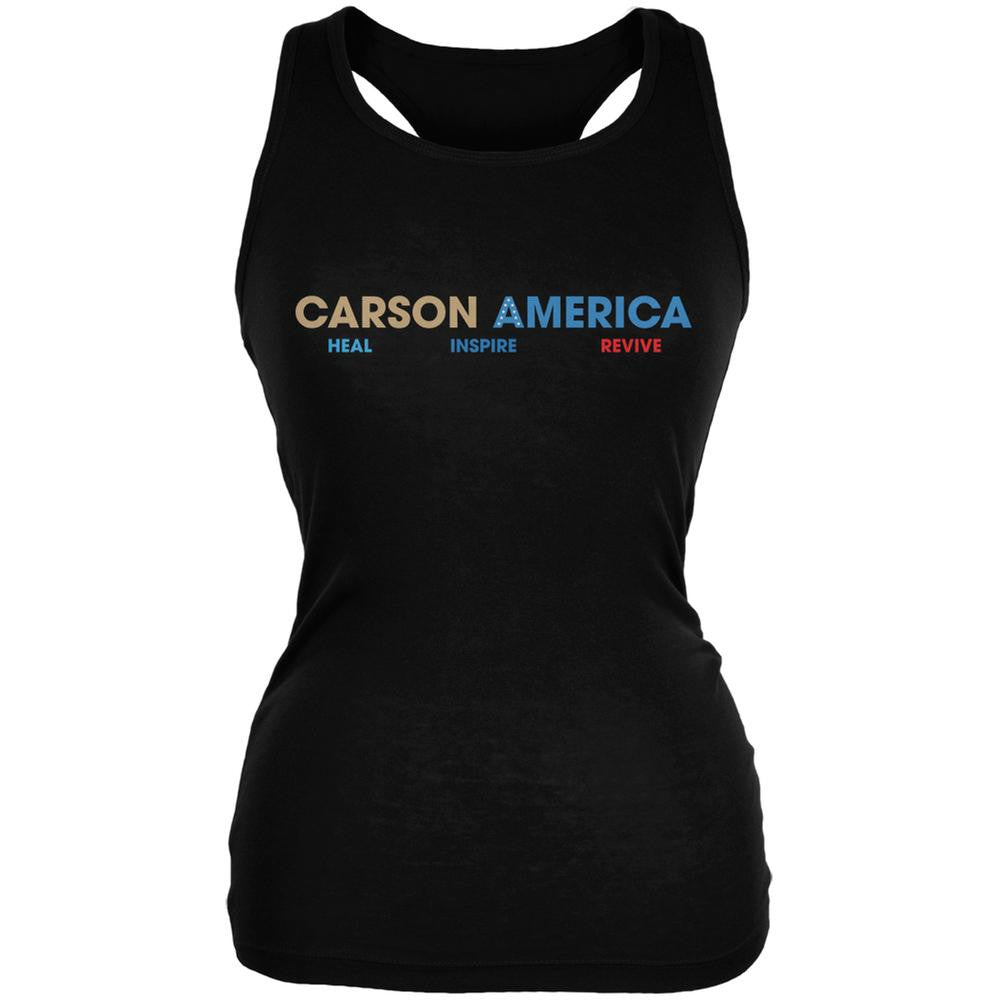 Election 2016 Ben Carson Heal Inspire Revive Black Juniors Soft Tank Top Juniors Tank Tops Old Glory 2XL Black 