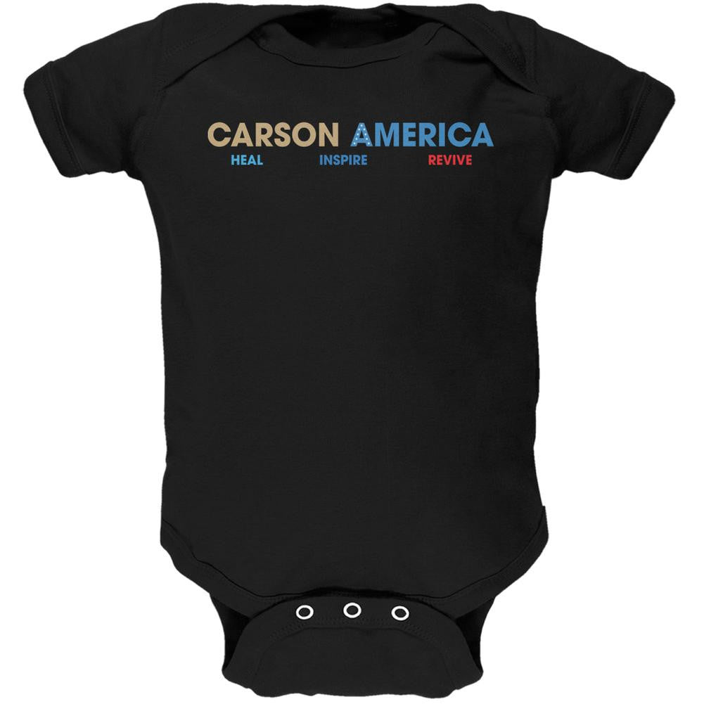 Election 2016 Ben Carson Heal Inspire Revive Black Soft Baby One Piece Baby One Piece Old Glory 0-3M Black 