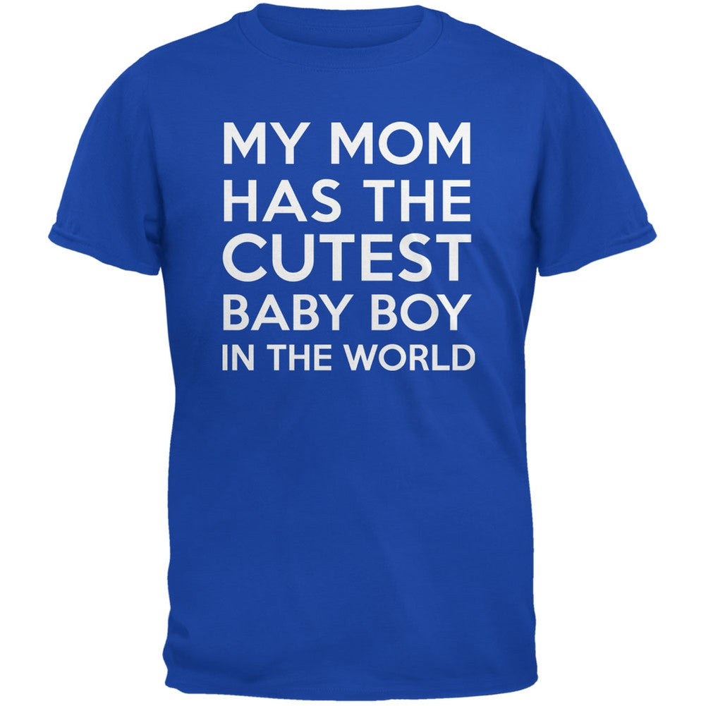 My Mom has the Cutest Baby Boy Royal Youth T-Shirt Youth T-Shirts Old Glory   