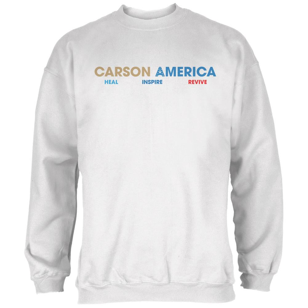 Election 2016 Ben Carson Heal Inspire Revive White Adult Sweatshirt Men's Sweatshirts Old Glory 2XL White 