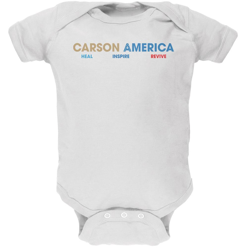 Election 2016 Ben Carson Heal Inspire Revive White Soft Baby One Piece Baby One Piece Old Glory 0-3M White 