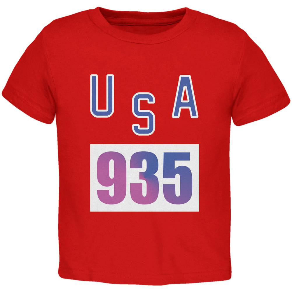 Team Bruce Jenner USA 935 Olympic Costume Red Toddler T-Shirt Toddler T-Shirts Old Glory 2T Red 