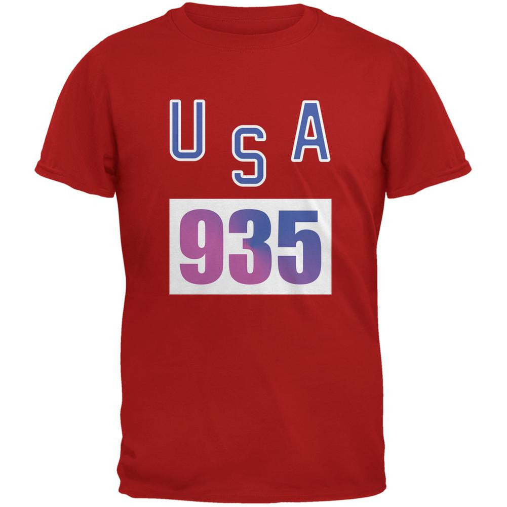 Team Bruce Jenner USA 935 Olympic Costume Red Youth T-Shirt Youth T-Shirts Old Glory LG Red 