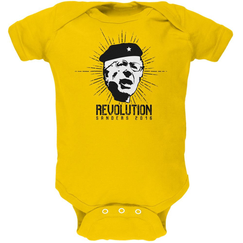 Election 2016 Bernie Sanders Che Guevara Parody Yellow Soft Baby One Piece Baby One Piece Old Glory 0-3M Yellow 