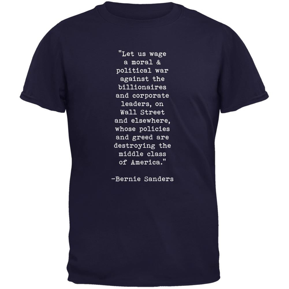 Election 2016 Bernie Sanders Quote Moral War Navy Youth T-Shirt Youth T-Shirts Old Glory LG Blue 