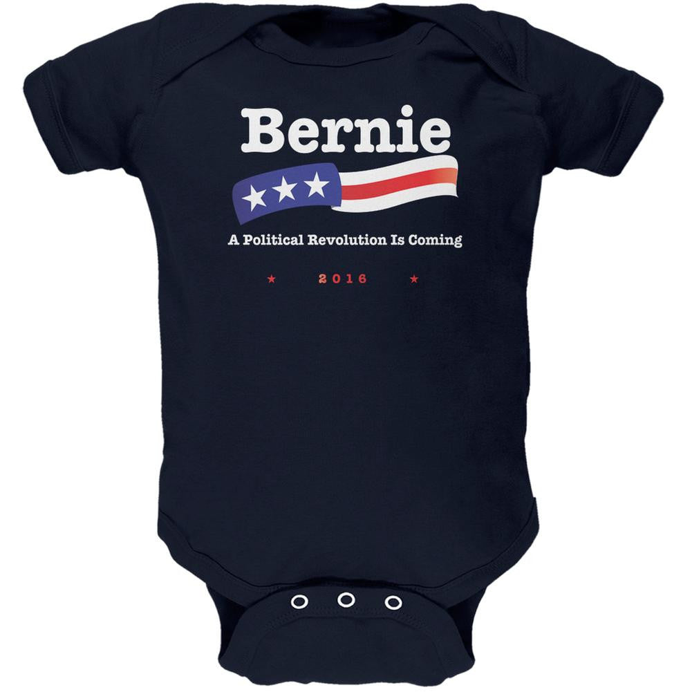 Election 2016 Bernie Sanders Revolution Navy Soft Baby One Piece Baby One Piece Old Glory 0-3M Blue 