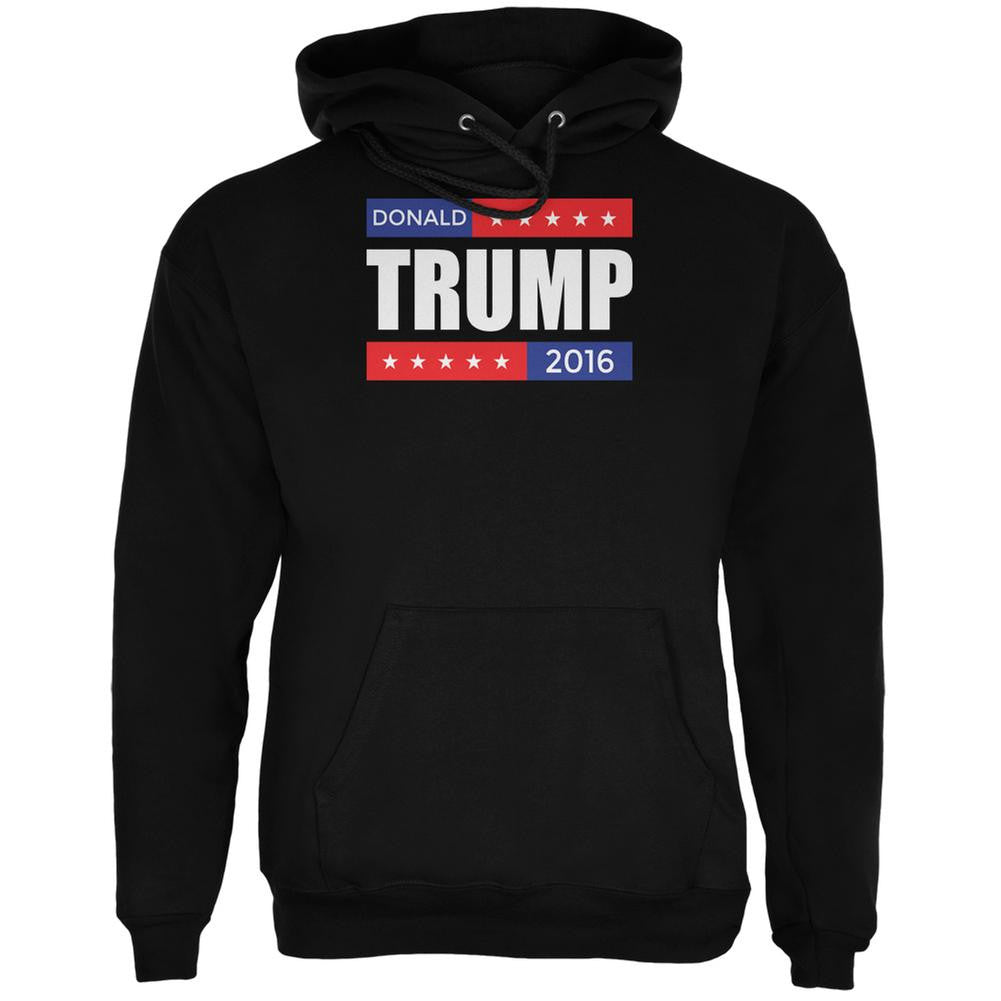 Election 2016 Donald Trump Stacked Black Adult Hoodie Men's Hoodies Old Glory 2XL Black 