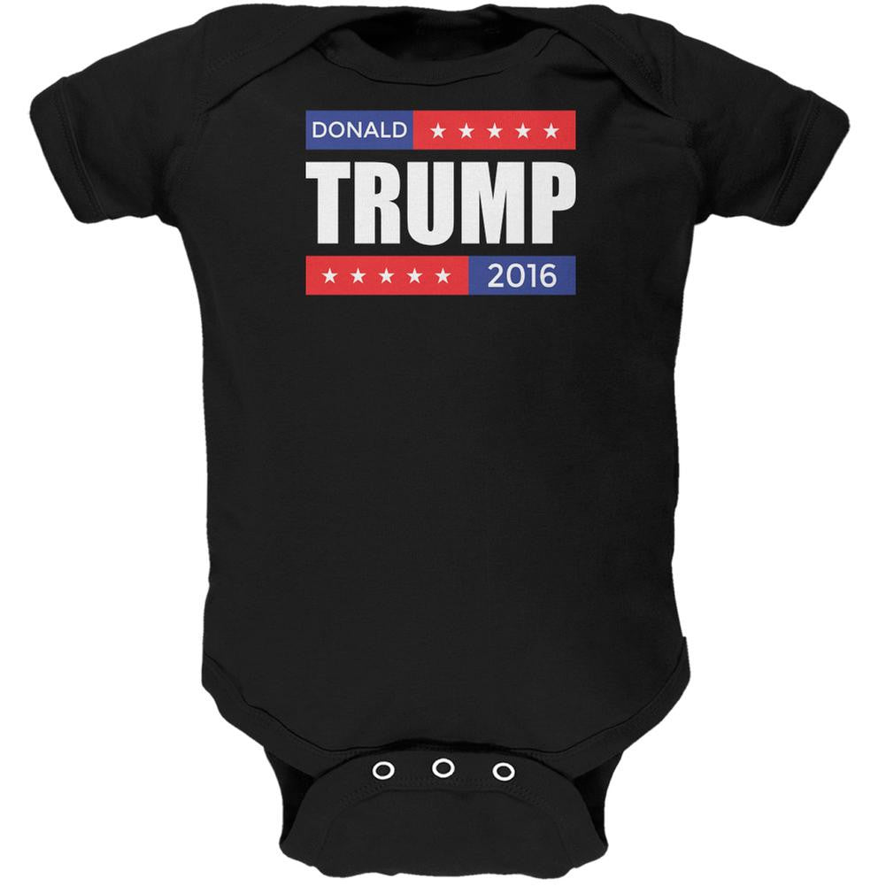 Election 2016 Donald Trump Stacked Black Soft Baby One Piece Baby One Piece Old Glory 0-3M Black 