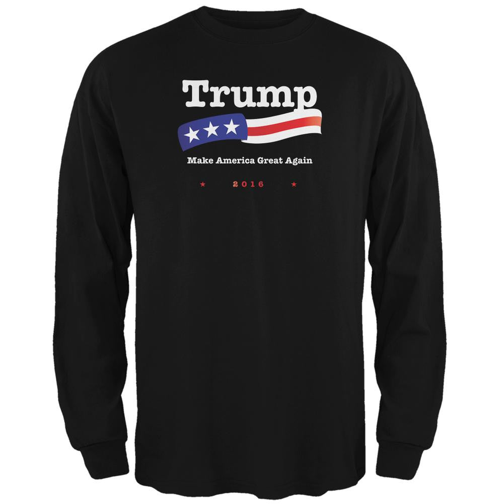 Election 2016 Trump Make America Great Black Adult Long Sleeve T-Shirt Men's Long Sleeves Old Glory 2XL Black 