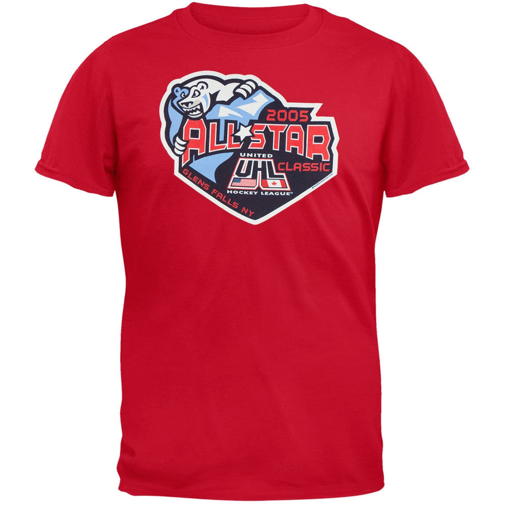 Adirondack Frostbite - 2005 UHL All Star Classic Red Adult T-Shirt Men's T-Shirts Adirondack Frostbite   