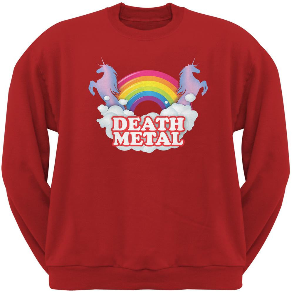 Death Metal Rainbow Red Adult Sweatshirt Men's Sweatshirts Old Glory 2XL Red 