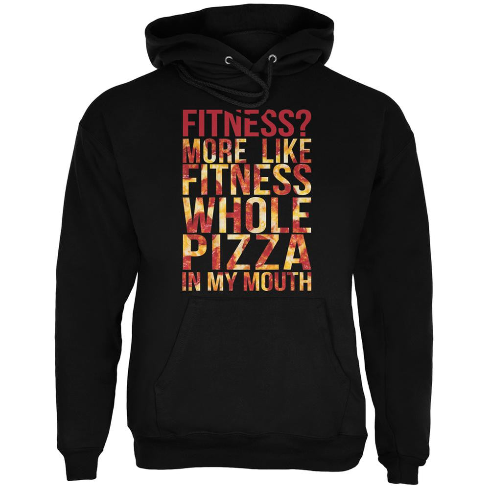 Fitness Whole Pizza In My Mouth Black Adult Hoodie Men's Hoodies Old Glory 2XL Black 