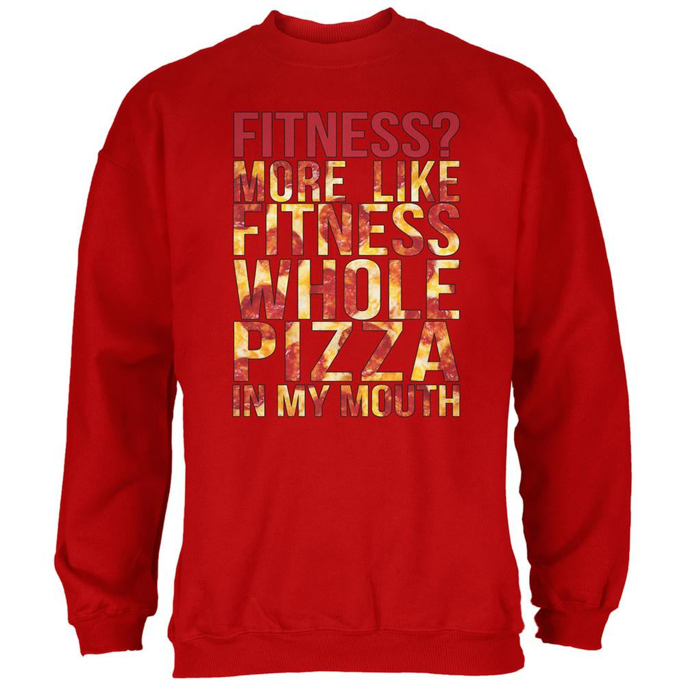 Fitness Whole Pizza In My Mouth Red Adult Sweatshirt Men's Sweatshirts Old Glory 2XL Red 