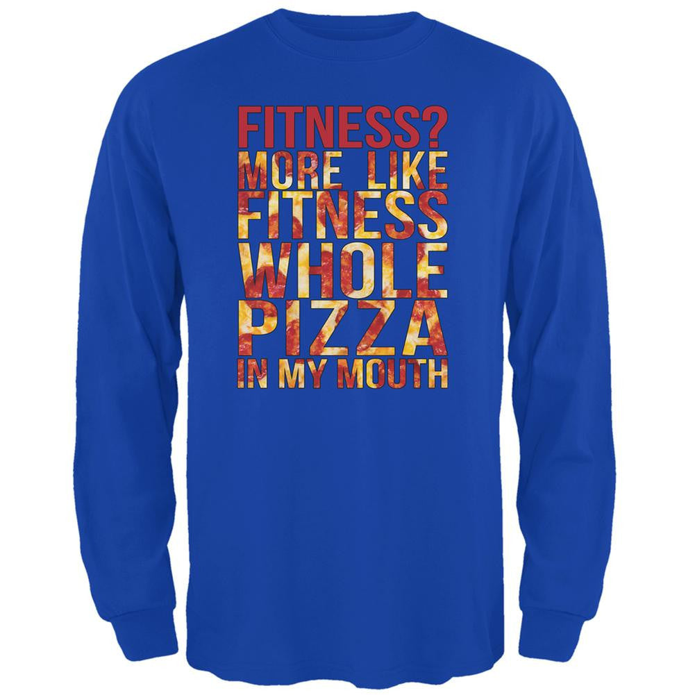 Fitness Whole Pizza In My Mouth Royal Adult Long Sleeve T-Shirt Men's Long Sleeves Grateful Dead 2XL Blue 