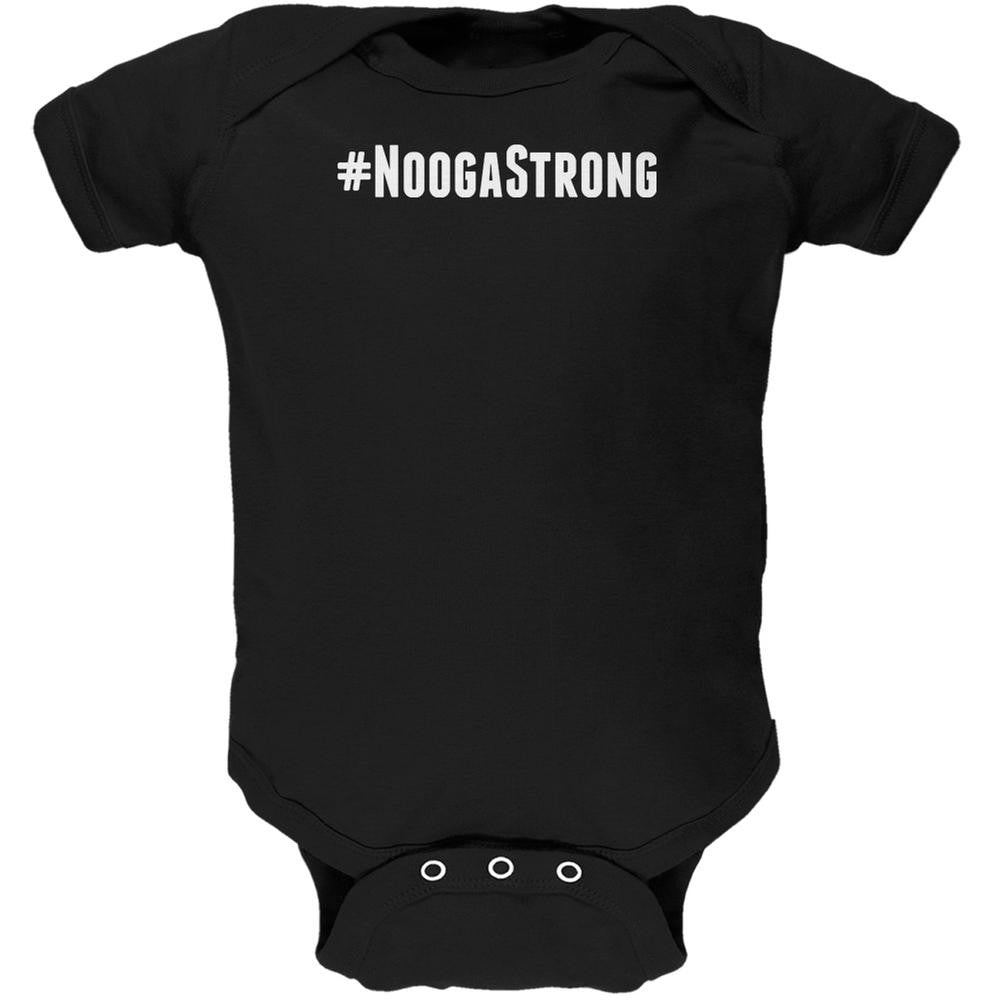 Hashtag #NoogaStrong Black Soft Baby One Piece Baby One Piece Old Glory 0-3M Black 