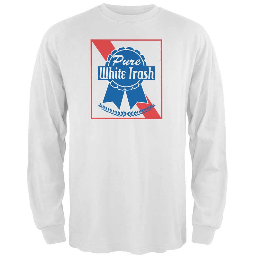 Pure White Trash White Adult Long Sleeve T-Shirt Men's Long Sleeves Old Glory   