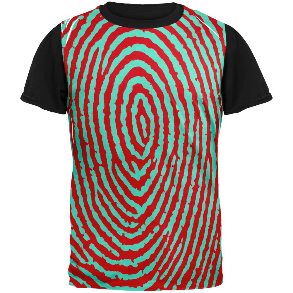Fingerprint Pattern Adult Black Back T-Shirt Men's T-Shirts Old Glory SM Multi 