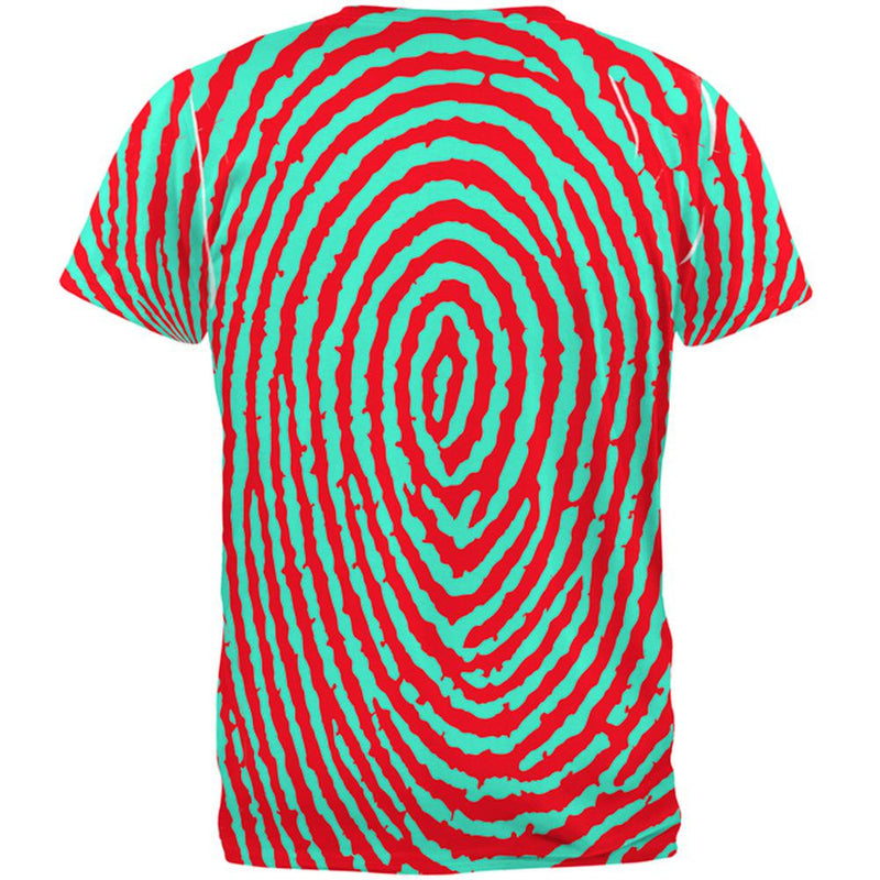 Fingerprint Pattern All Over Adult T-Shirt Men's T-Shirts Old Glory   