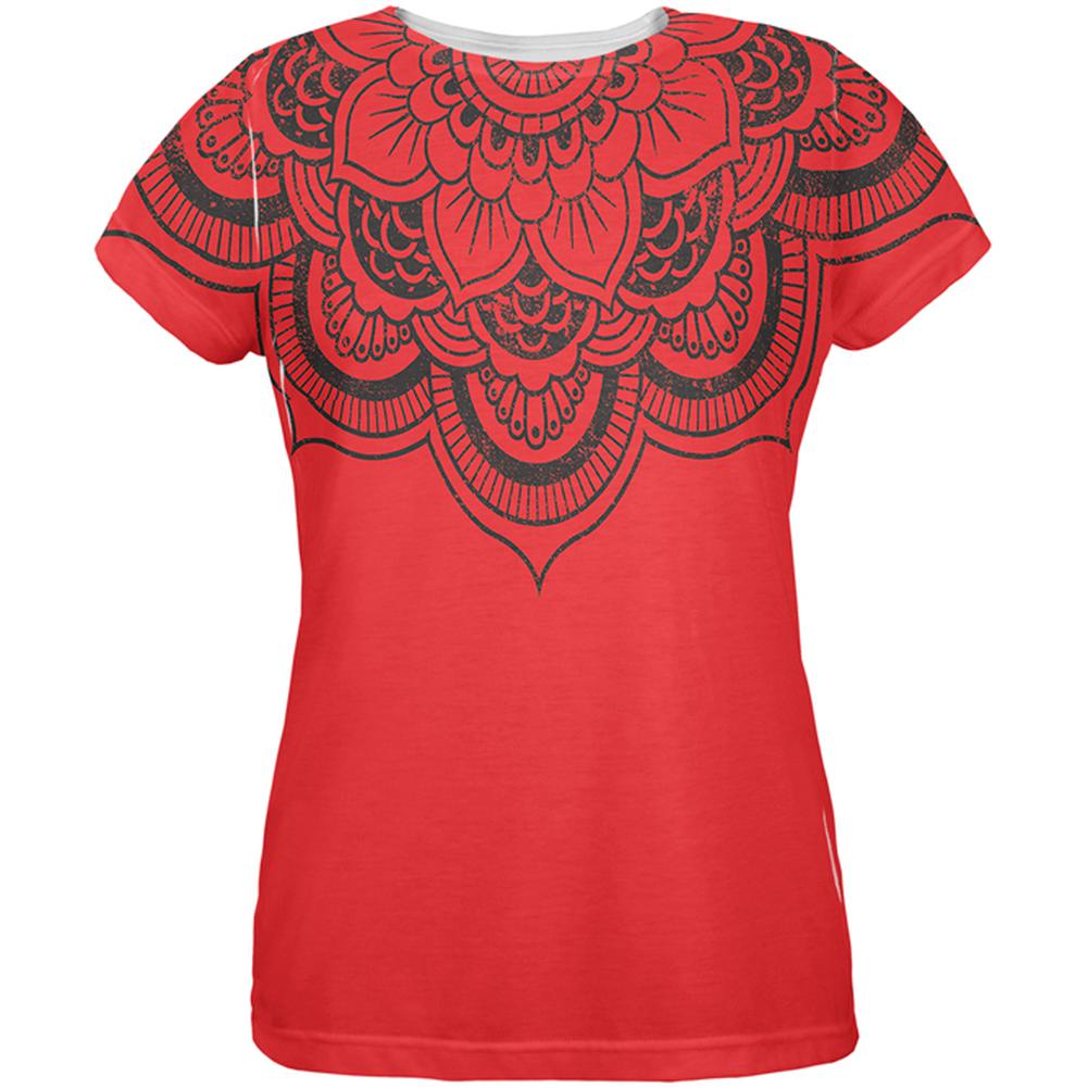 Mandala Flower All Over Womens T-Shirt Women's T-Shirts Old Glory 2XL Multi 