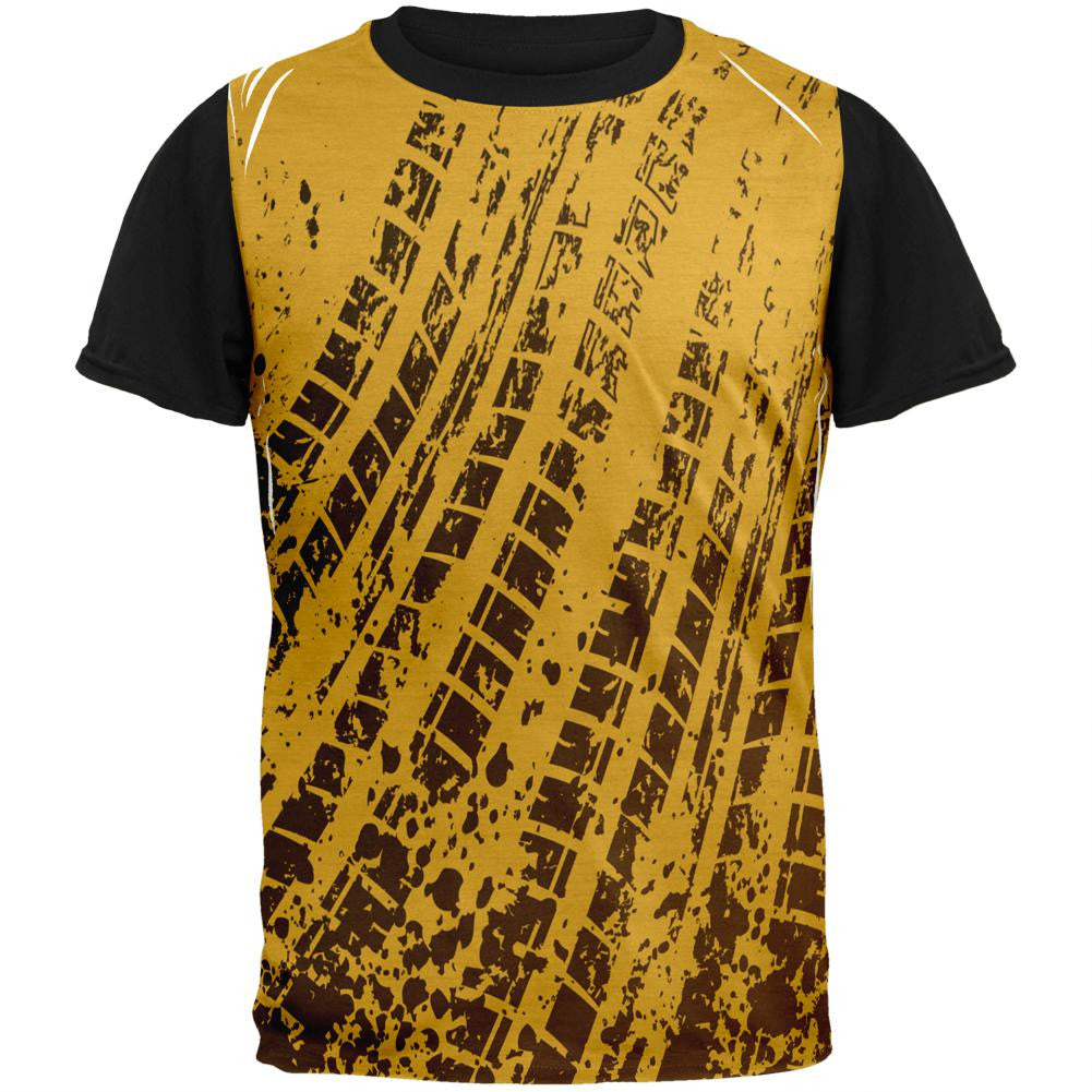 Mud & Tire Tracks Adult Black Back T-Shirt Men's T-Shirts Old Glory SM Multi 
